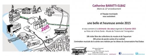 Les voeux aux habitants du 12ème au Palais de la Porte Dorée paris,jean-luc romero,catherine baratti-elbaz