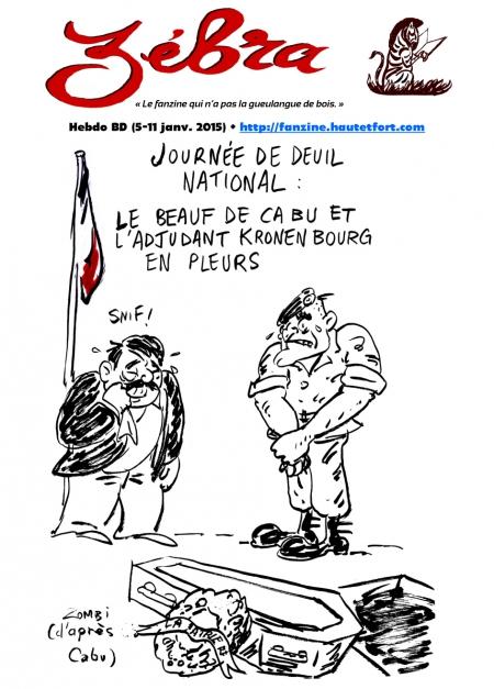 Hebdo BD Zébra #14 webzine,bd,gratuit,fanzine,zébra,bande-dessinée,revue de presse,actualité,hebdomadaire,couverture,cabu,beauf,adjudant kronenbourg,issuu.com,pdf,lien hypertexte