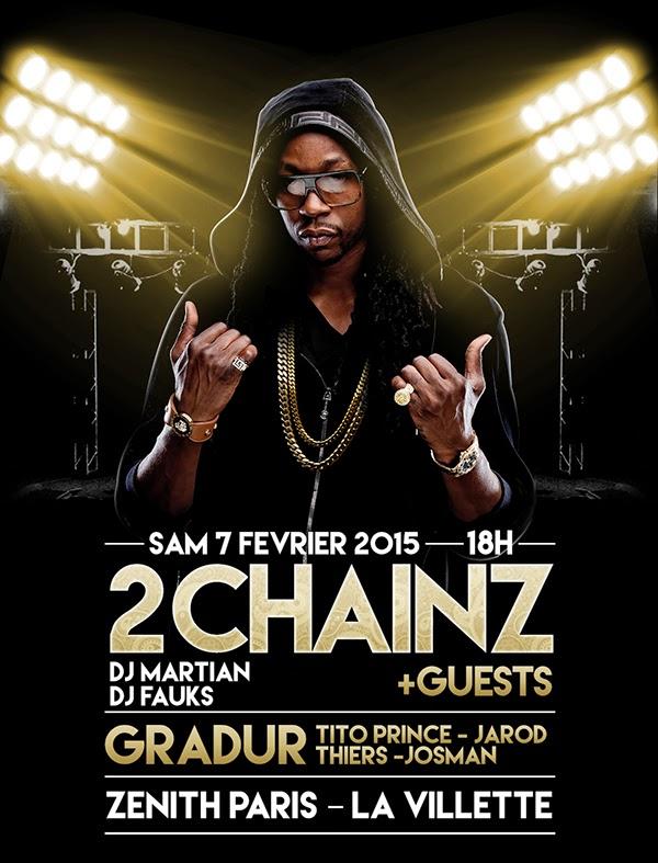 2 Chainz en concert avec Gradur le 7 Février au Zénith de Paris 2 Chainz en concert avec Gradur le 7 Février au Zénith de Paris