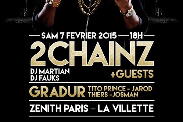 2 Chainz en concert avec Gradur le 7 Février au Zénith de Paris 2 Chainz en concert avec Gradur le 7 Février au Zénith de Paris