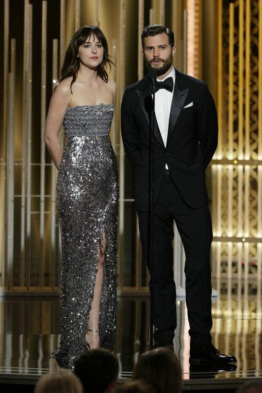 Jamie Dornan et Dakota Johnson au Golden Globes Awards (2015) g g