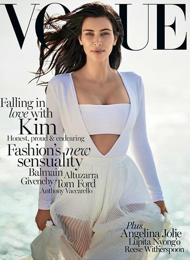 Kim Kardashian en couv' du Vogue Australia du mois de Février 2015...