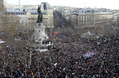 La place de la RÃ©publique, point de dÃ©part de la marche rÃ©publicaine Ã  Paris. Photo AFP Bertrand GUAY