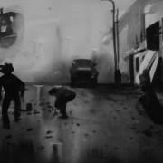 Radenko Milak, Bloody Sunday (1972), 48x36, aquerelle, 2014? Courtoisie galerie Duplex100m2, Sarajevo