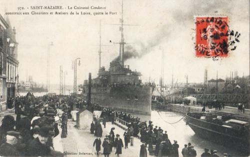 1911 - Lancemnt du cuirassé Condorcet à Saint Nazaire