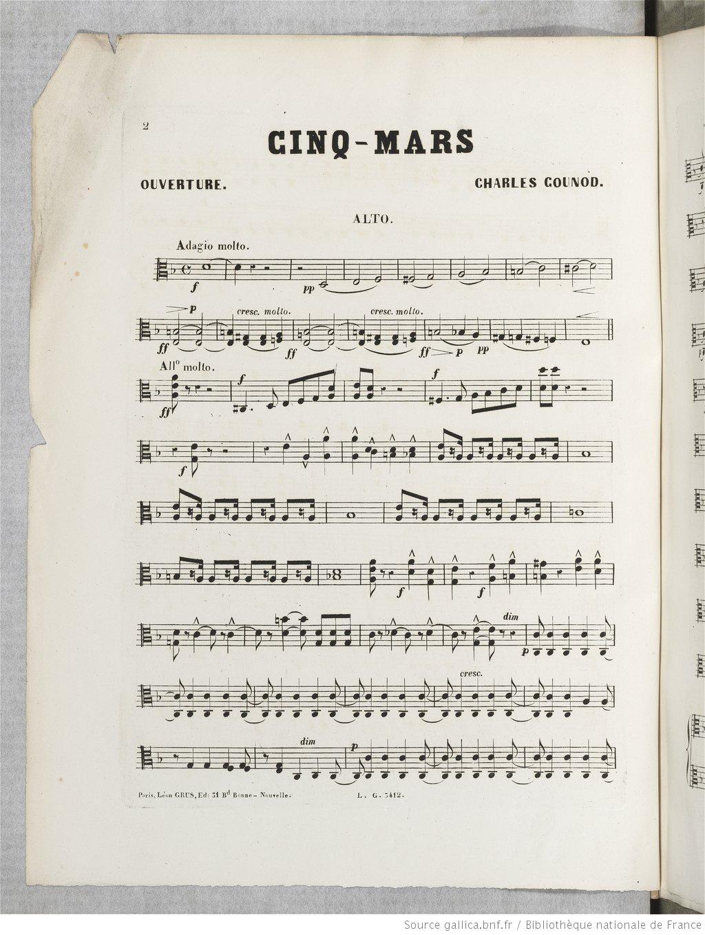 Cinq-Mars de Gounod en version concertante le 25 janvier au Prinzregententheater