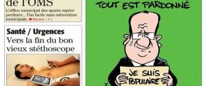 Le journal Midi Libre caricature Charlie Hebdo et le président français