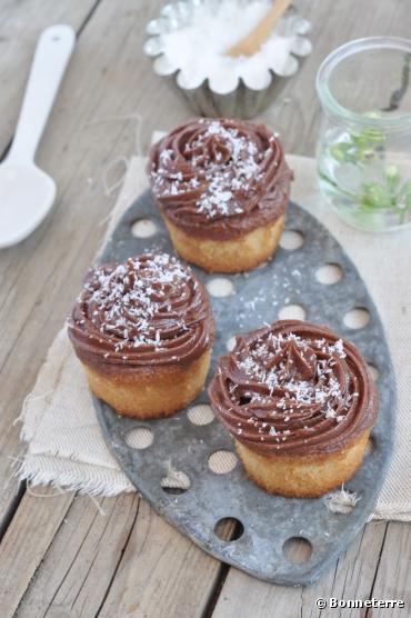 Muffins bio coco & ganache chocolat au lait Bonneterre