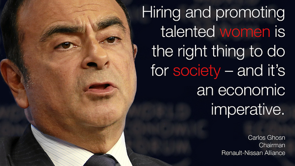 Carlos Ghosn Pdg de l'Allliance Renault Nissan : Mais où sont les femmes ?
