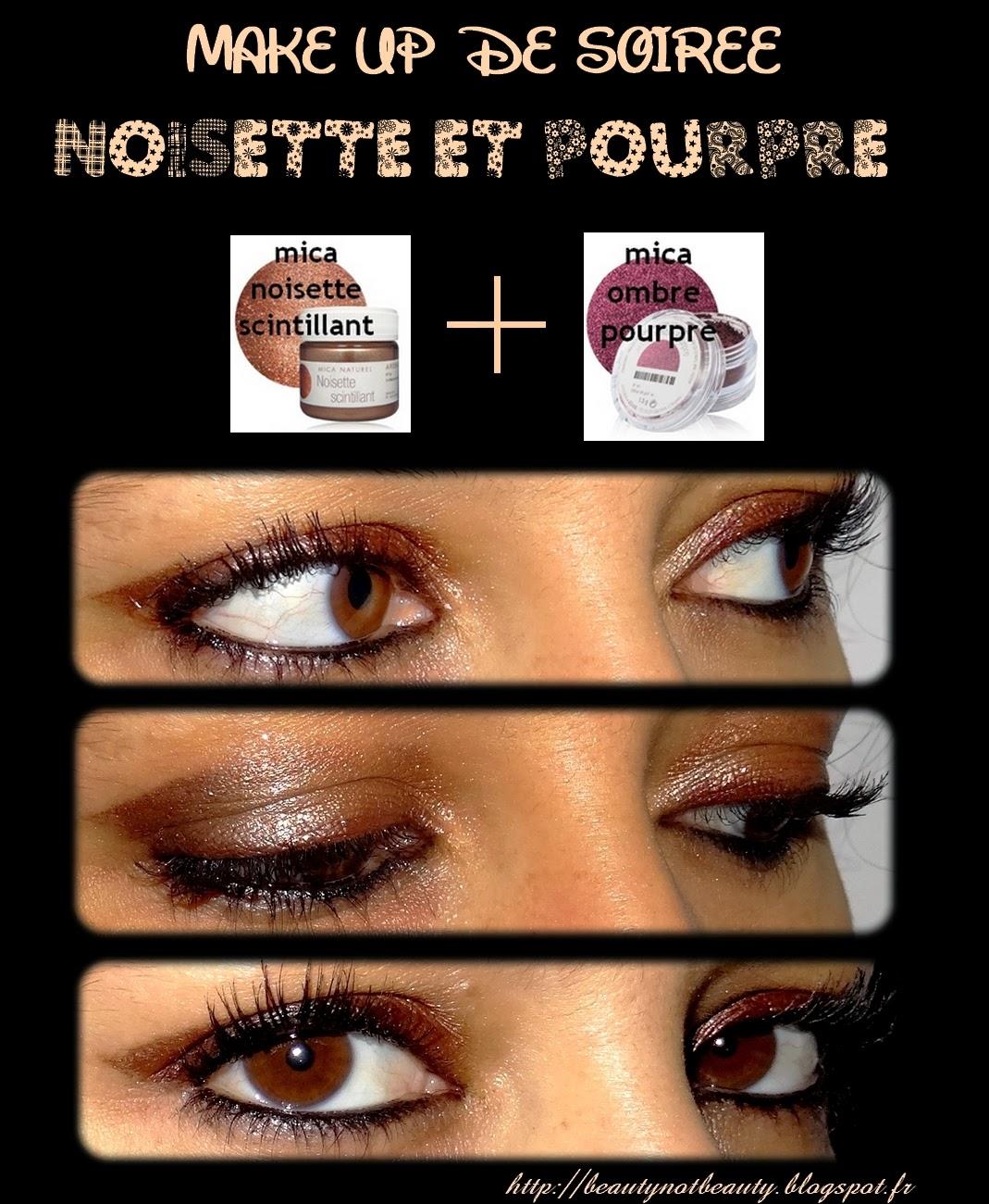 Make-up de soirée Noisette et Pourpre - Micas Aroma-Zone