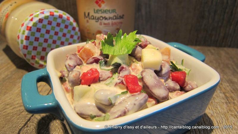 Salade haricots rouges pour défi cuisine avec Mayonnaise Lesieur façon