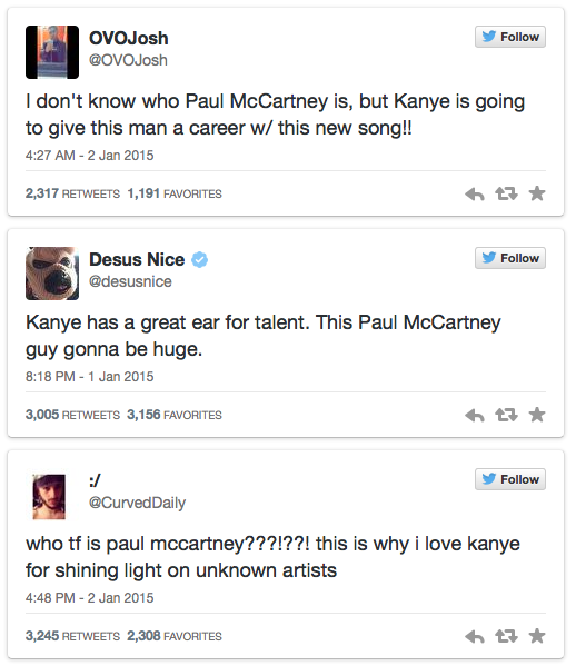 Paul Mc Cartney collabore avec Rihanna & Kanye West