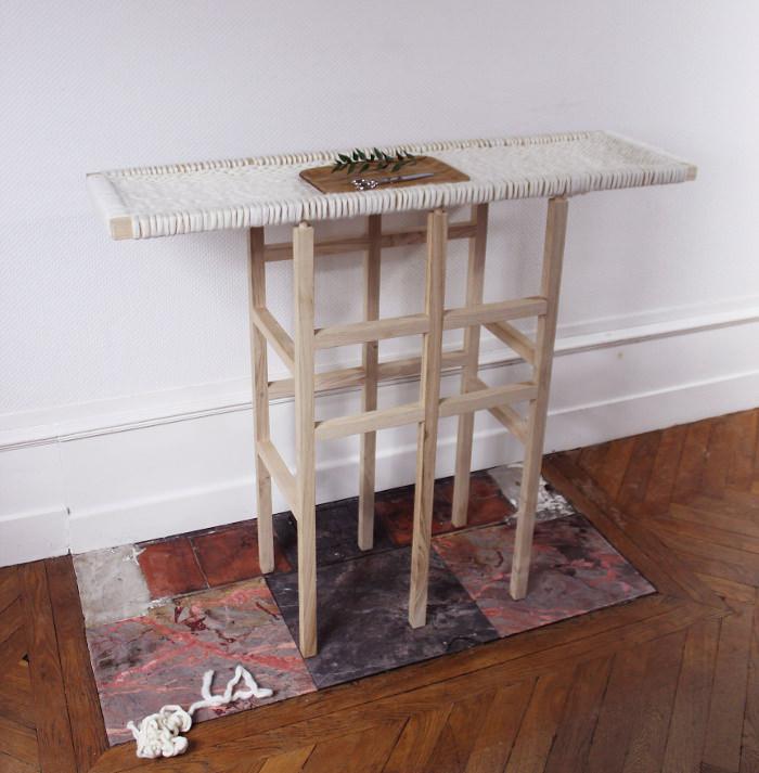 WOOL AND WOOD la console bois et laine par Amaury Poudray WOOL AND WOOD la console bois et laine par Amaury Poudray