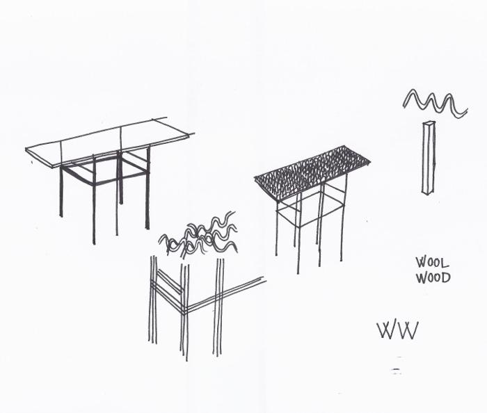 WOOL AND WOOD la console bois et laine par Amaury Poudray WOOL AND WOOD la console bois et laine par Amaury Poudray