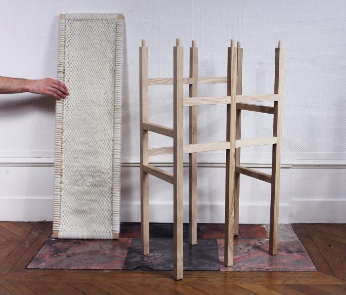 WOOL AND WOOD la console bois et laine par Amaury Poudray WOOL AND WOOD la console bois et laine par Amaury Poudray