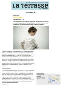 Le festival FAITS D’HIVER: Incontestablement le rendez-vous danse de l’hiver ! LATERRASSE.FR_18122014