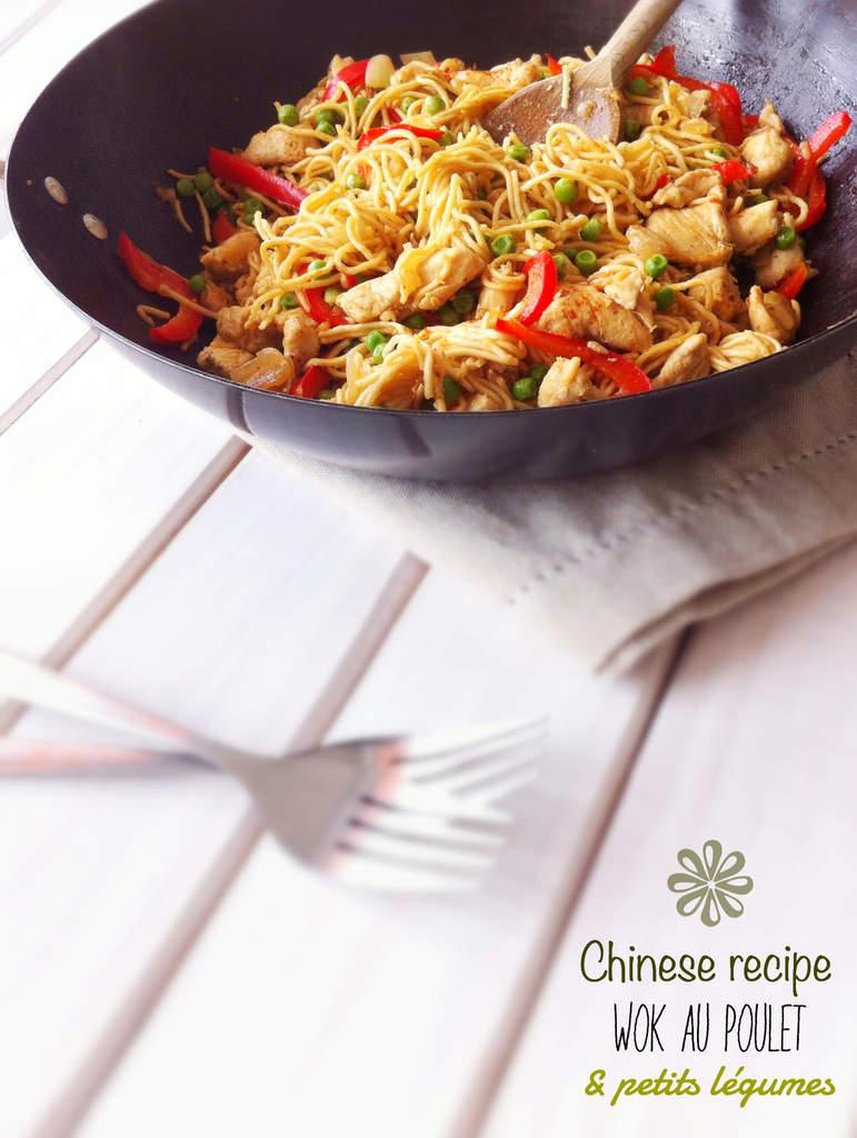 Chinese Recipe : Wok au poulet &; petits légumes