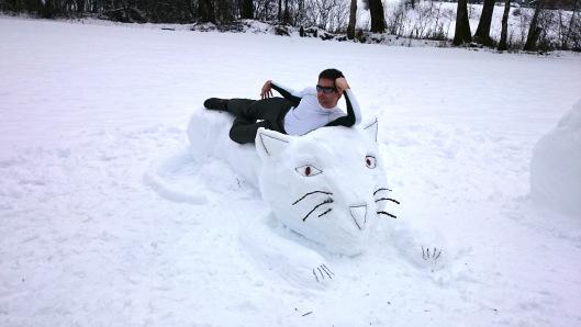 chat en neige