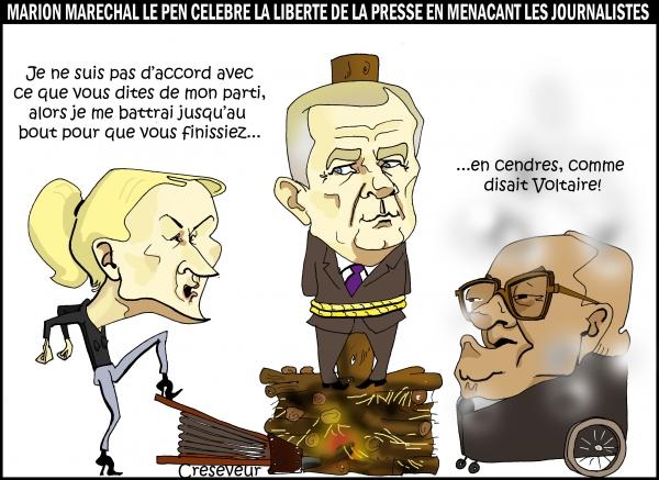 Marion Maréchal Le Pen menace le journaliste Gilles Leclerc