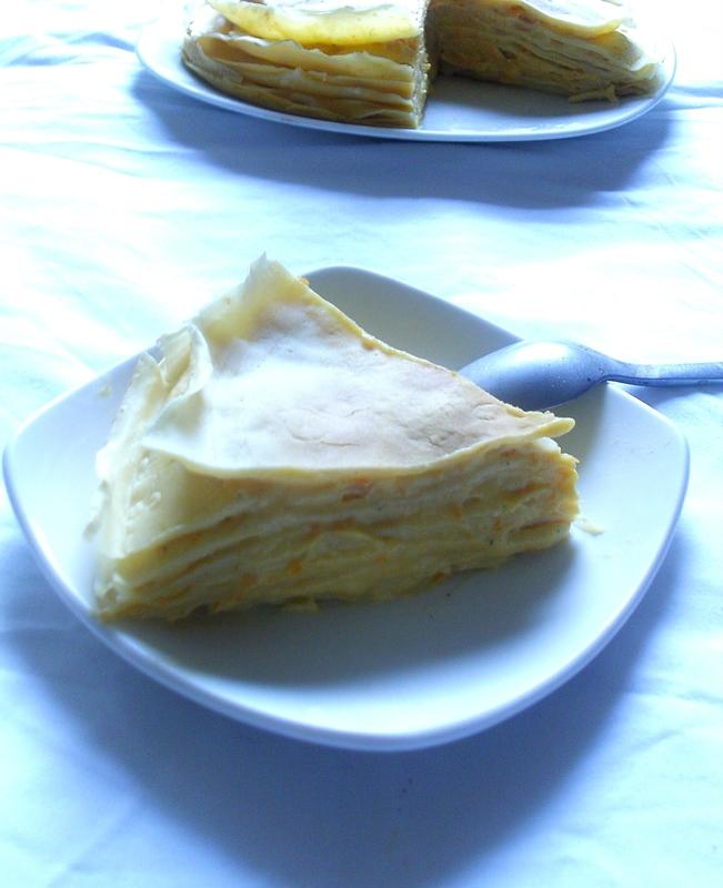 gateau de crèpes à l'orange curd