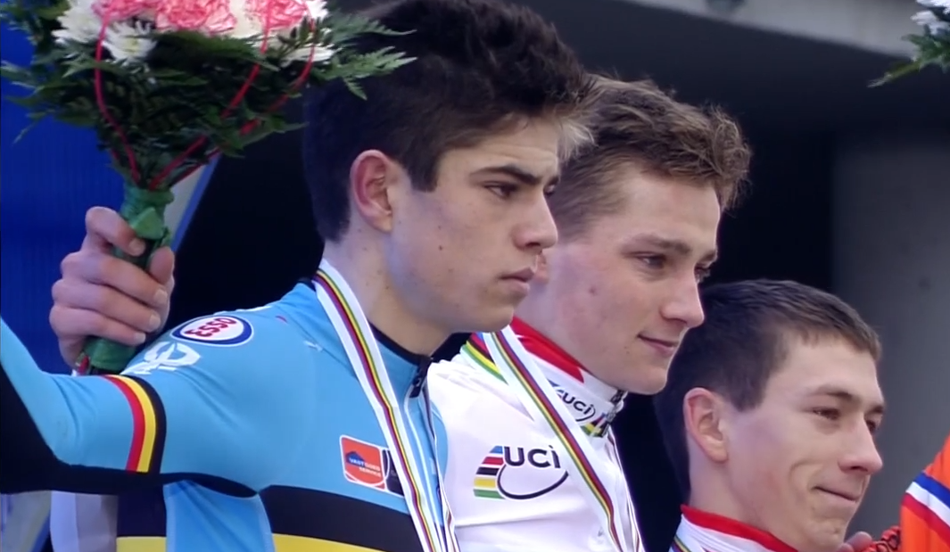 Le podium du championnat du monde de cyclo-cross 2015