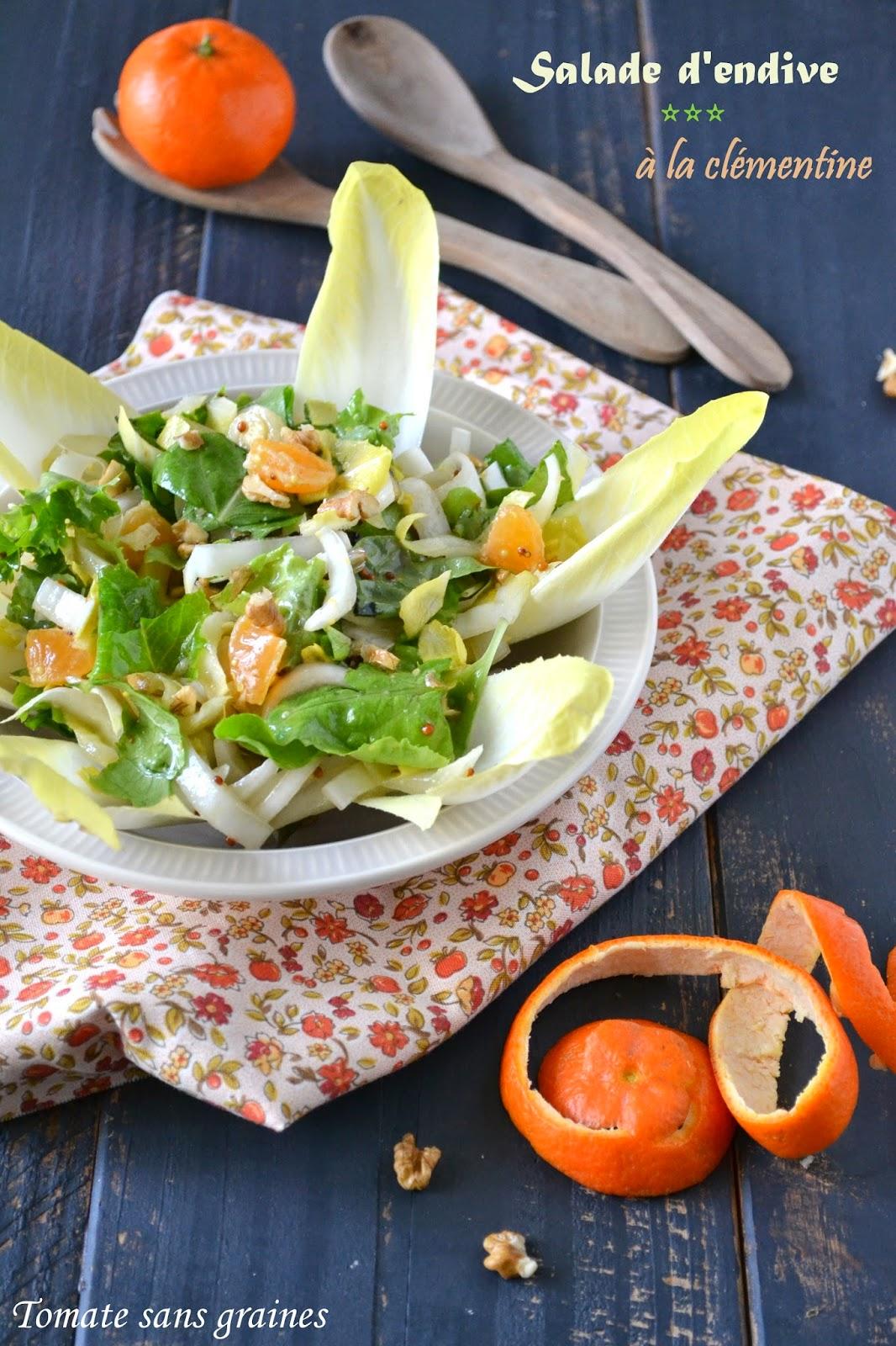 Salade d'endive à la clémentine Salade d'endive à la clémentine