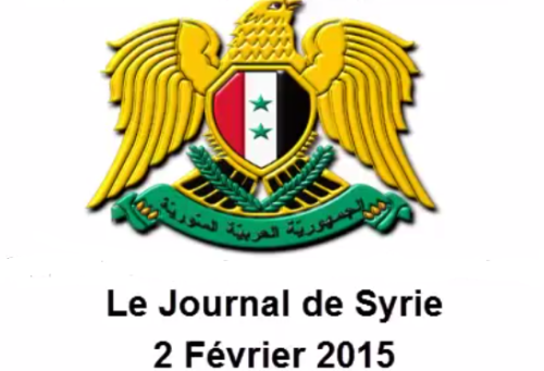 VIDÉO. Journal de Syrie du 02/02/2015. Feu d’artifice de l’armée dans la banlieue d’Hassaké