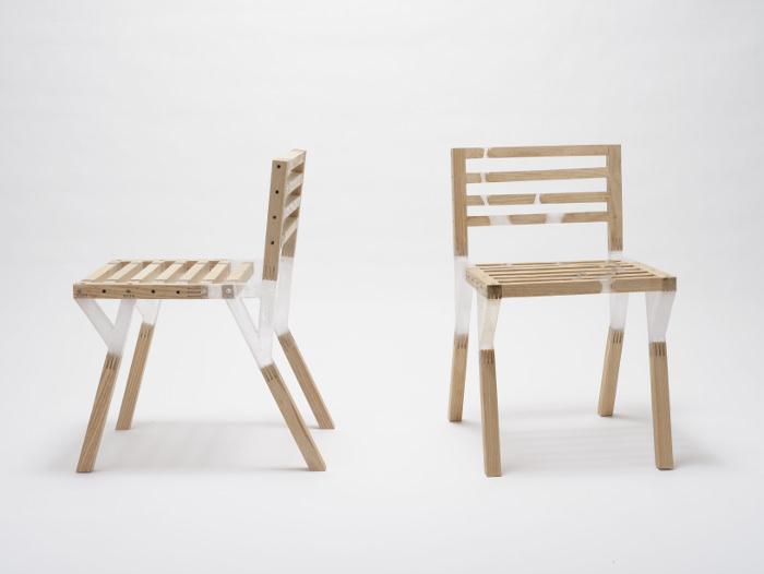 Quartz chaise bois résine par Taichi Sekiguchi