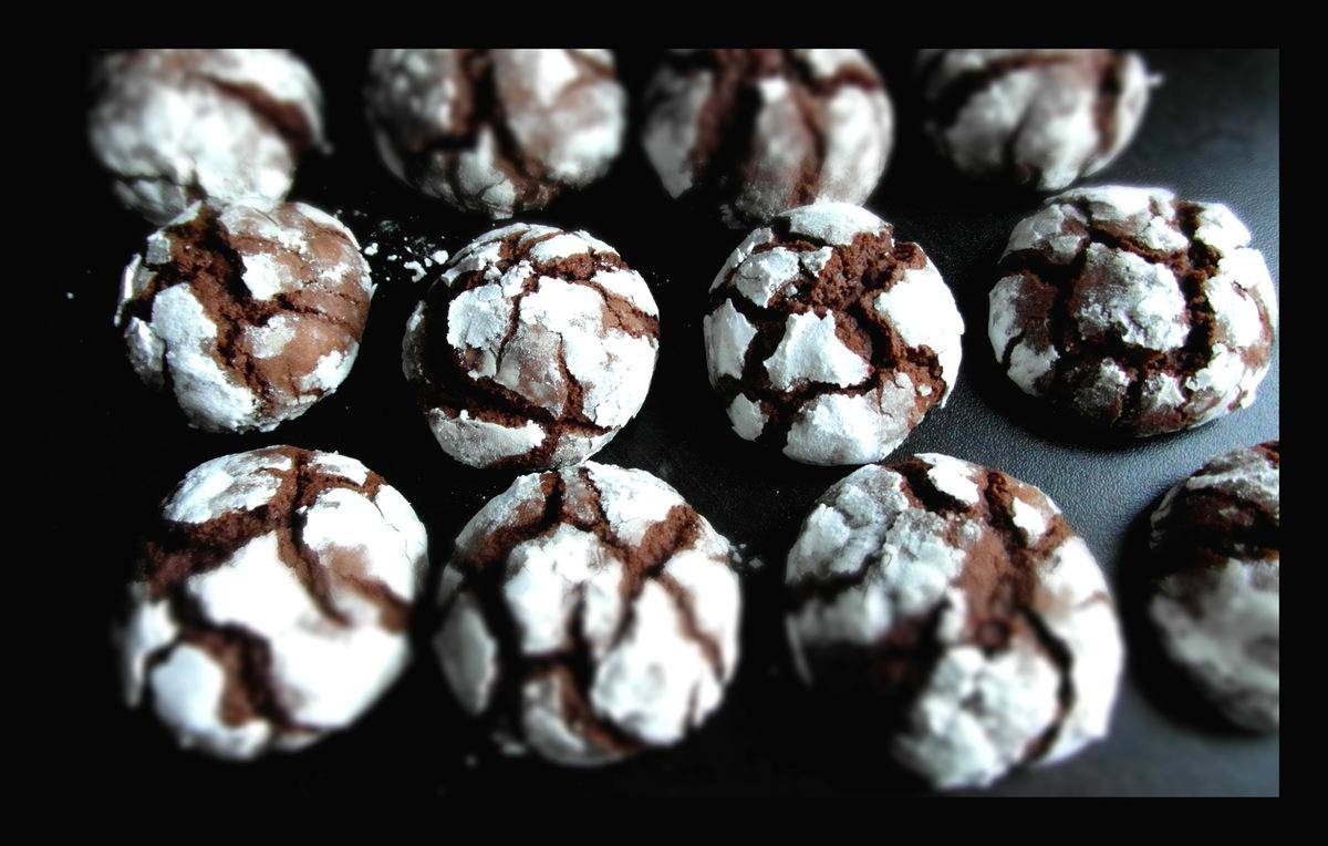 Chocolate Crinkles ou Biscuits craquelés au chocolat
