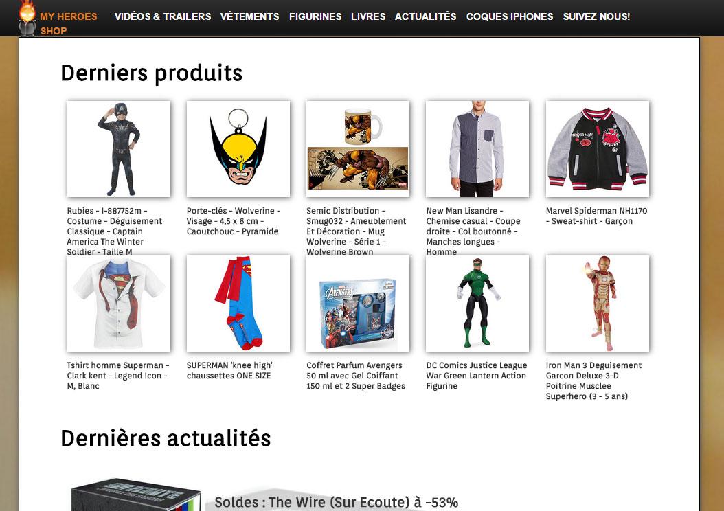 MyHeroeShops - Produits dérivés de super-héros produits dérivés super héros marvel dc comics
