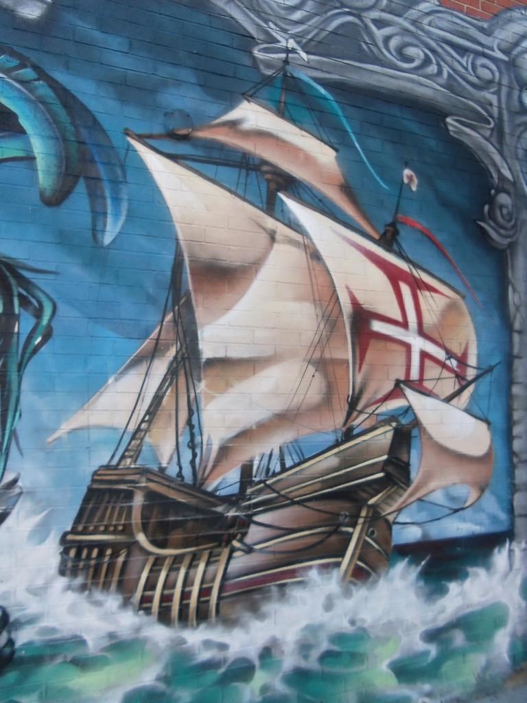 Canada - Peintures murales 8 les 4 dernières photos, représentent : La taverne, autre lieu très montréalais qui permet des rencontres conviviales. On joue aux cartes, on refait le monde