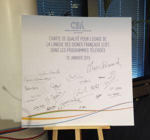 Une charte pour améliorer la présence des interprètes F/LSF à la télévision Charte CSA1