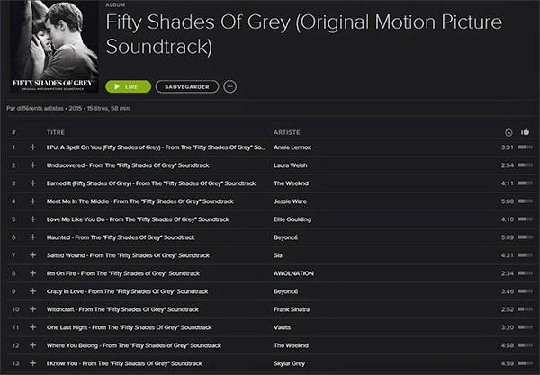 50 Nuances de Grey : la bande originale du film est numéro 1 des ventes
