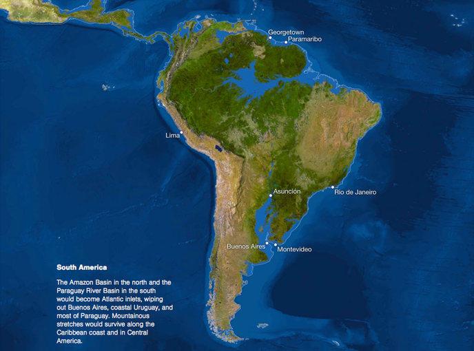 Voici à quoi ressemblera la Terre lorsque toute la glace aura fondu Carte du monde sans banquise
