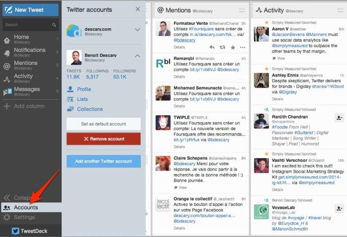 Twitter pour les équipes, la gestion de comptes multiples arrive sur Tweetdeck