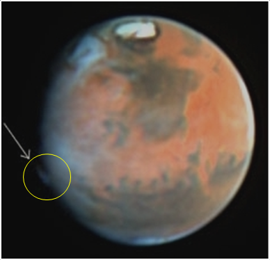 panaches atmosphère de Mars Hubble