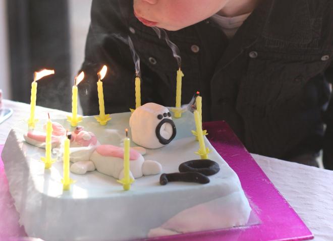 gâteau d'anniversaire Lapins Crétins