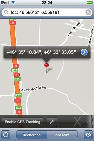 xGPS le GPS pour iPhone iTouch