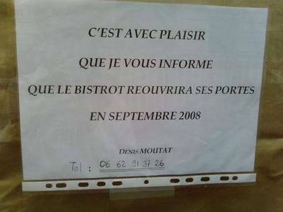 Le Bistrot de l’Université réouvrira en septembre 2008