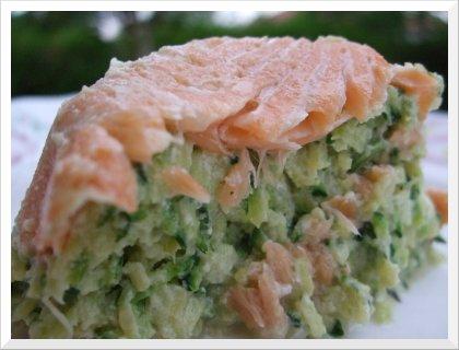 Timbales de courgettes au saumon Timbales de courgettes au saumon