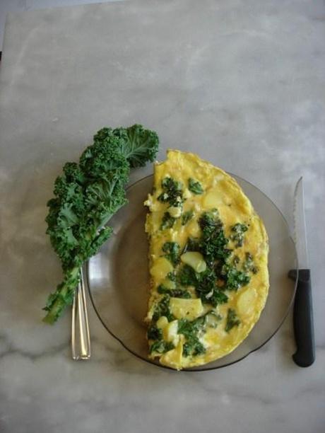 omelette choux kale