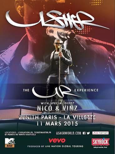 Usher en concert au Zénith de Paris le 11 mars 2015