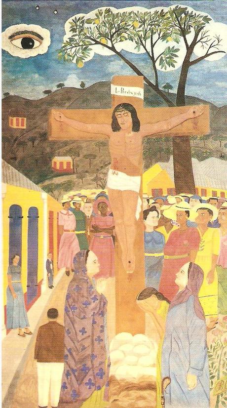 Philomé Obin Panneau de la crucifixion, 1950, anciennement à la Cathédrale Épiscopale de la Ste.Trinité, Haïti 