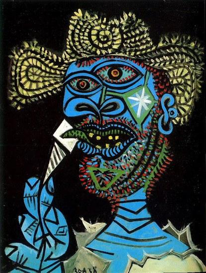 Picasso - Homme au chapeau de paille et au cornet de glace