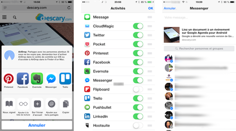 Facebook Messenger: partagez des photos et liens avec l’extension iOS