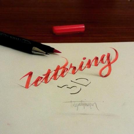 Les illusions calligraphiques de Tolga Girgin 3D-Lettering-with-Parallelpen-Pencil7