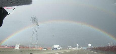 Divers - le 24.02 sur L'A 40 un magnifique arc en ciel.....