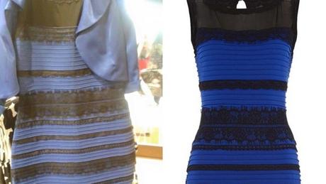 robe bleue, noire, blanche, dorée