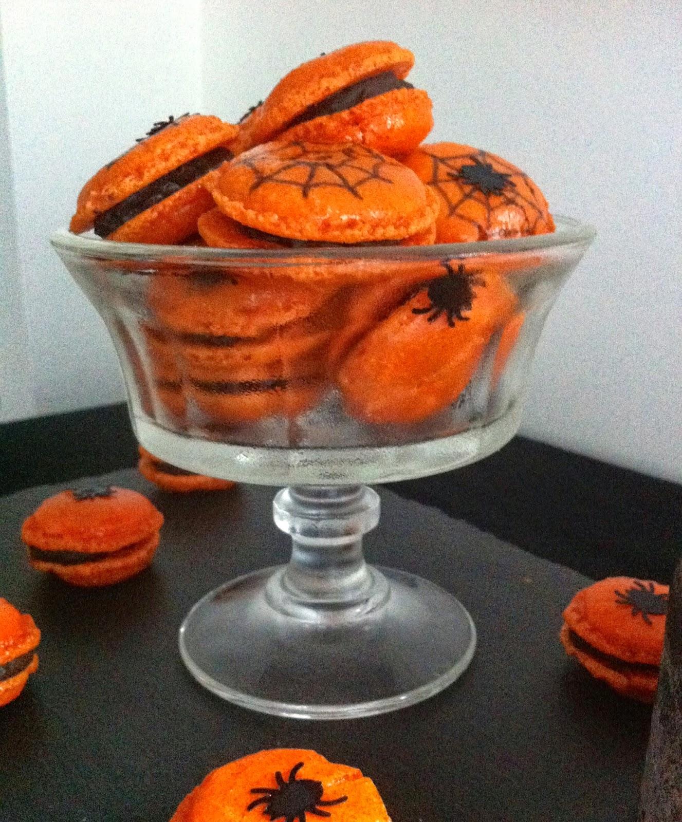 sucre, macaron, halloween, chocolat, orange