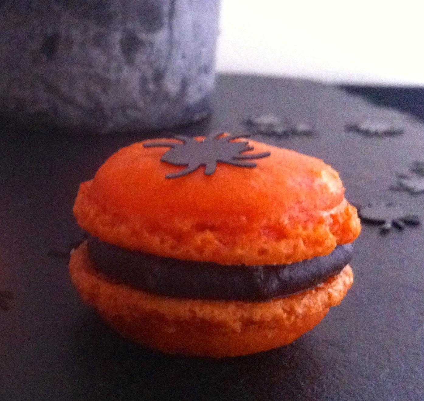 sucre, macaron, halloween, chocolat, orange